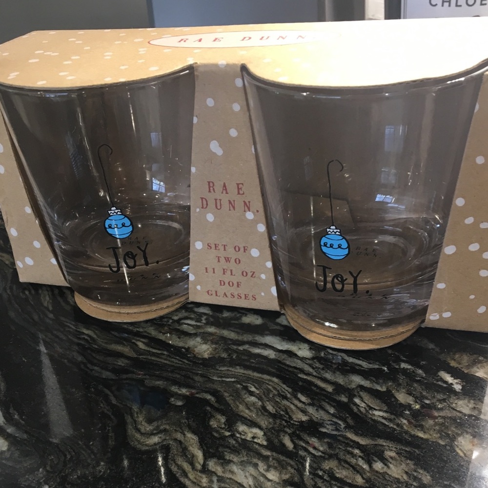 Rae Dunn JOY Glassware Set